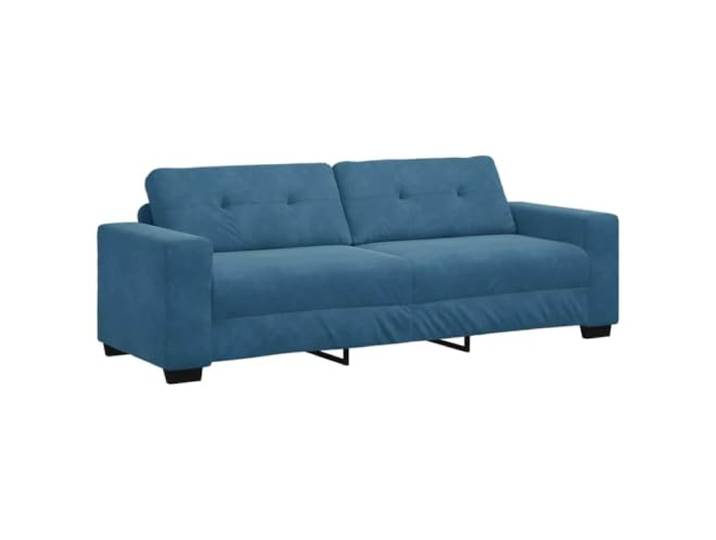 vidaXL 3-Sitzer-Sofa Blau 220 cm Samt Aus robusten Materialien, Weicher Poly-Velours für extra Komfort, Modernes Design, das zu vielen Stilen passt