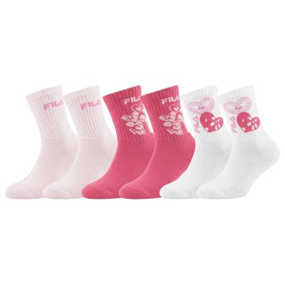 Socken FILA, Mädchen, Gr. 27-30, Sockengröße, pink (pink panther), Baumwollmischung, Socken Socken, mit breitem Rippenbündchen, Cotton-Mix, Love-Design