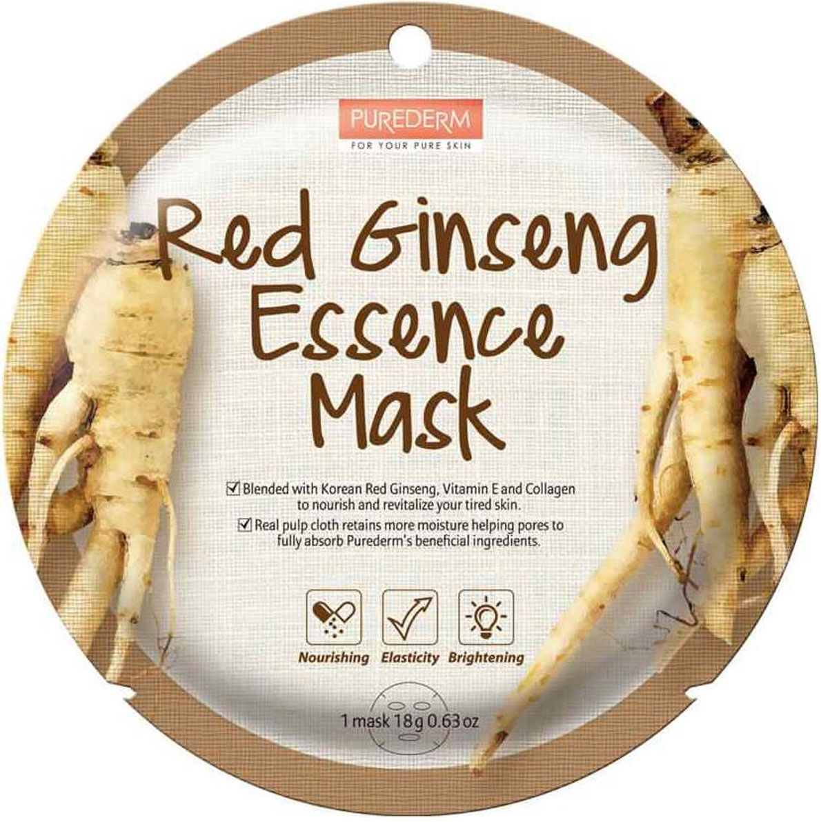 PUREDERM Red Ginseng Essence Sheet Mask 18g