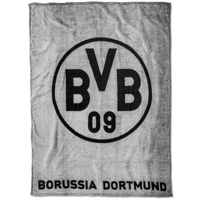 BVB 17820300 - BVB-Fleecedecke, Borussia Dortmund, grau, 150x200cm
