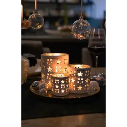 Tischlicht Atella Stern 10cm creme/gold