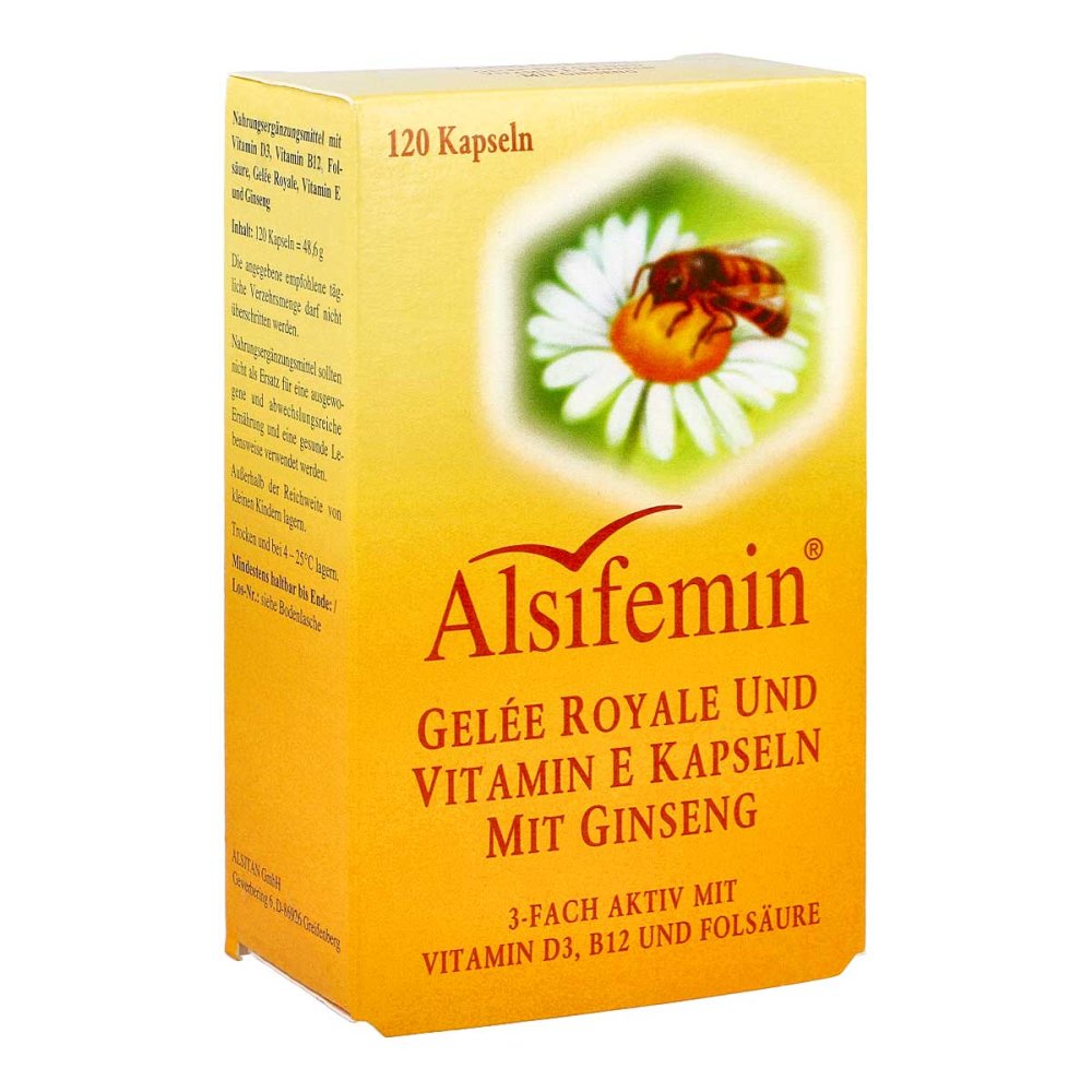 Alsitan GmbH Alsifemin Gelee Royal+Vit.E mit Ginseng Kapseln 02201292