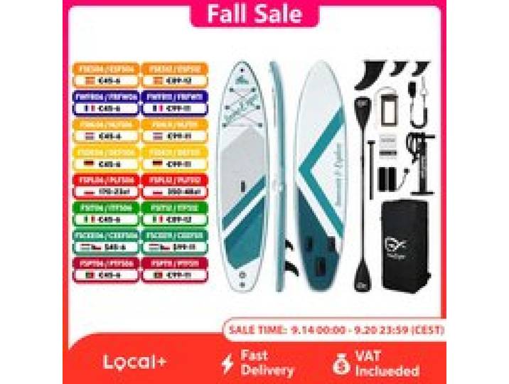 InnoExpo Opblaasbaar Stand Up Paddle Board 350*89*15 Opblaasbaar Paddleboard Surf Sup Board Antislip Watersport Paddleboard met Accessoires
