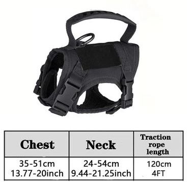 Uplift Treasures Tactical Pet Harness And Leash Set With Control Handle black