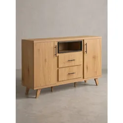 Sideboard MDF Eichenoptik 150x40x95 cm - BASSANO   Kadima Design