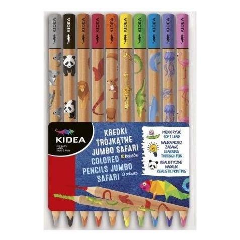 Derform Jumbo Safari Dreiecksmalstifte 10 Farben KIDEA (10x) (44148573)