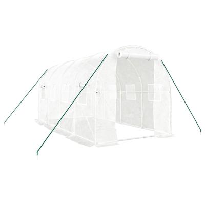 Helloshop26 - Gewächshauszelt für Pflanzen Blumen und Gemüse mit Stahlrahmen 8 m² 4 x 2 x 2 m weiß 02_0044630