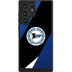 Nivocase Handyhülle für Samsung Galaxy S22 Ultra Hülle NIVOpure Case Schwarz Arminia Bielefeld DSC (Samsung Galaxy S22 Ultra), Smartphone Hülle, Schwarz