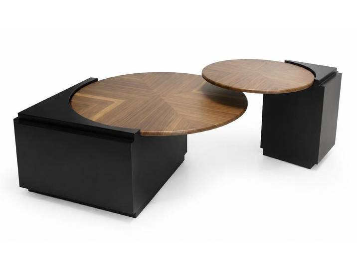 JVmoebel Satztisch Geometrischer Couchtisch Modern Zweifarbig Strukturiert Zweistufig, Made in Europa