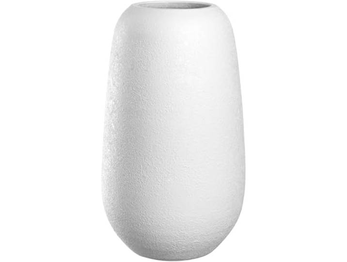 Leonardo Home Trogolo Keramikvase, 1 Stück, Zeitlose Vase aus Keramik, handgemachte Vase für Blumen, ästhetische Blumenvase, Schlichte Blumenstraußvase, elegant, Höhe 30 cm, weiß, 033205