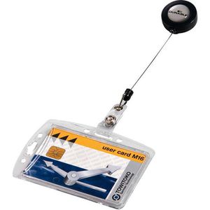 Durable Kartenhalter 8012-19, Hartplastik, mit Jojo, ausziehbar, für 1 Karte, 10 Stück