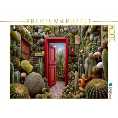 CALVENDO Puzzle Geheime Tür im Kaktuswald | 1000 Teile Lege-Größe 64x48cm Foto-Puzzle für glückliche Stunden