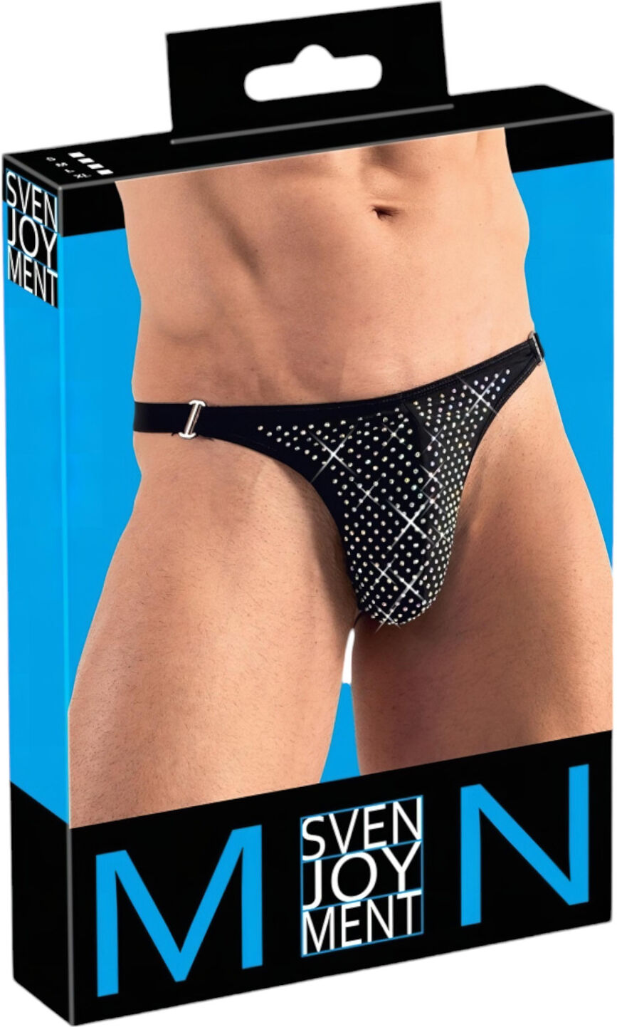 Svenjoyment - Glitzer Herren-Tanga (schwarz)