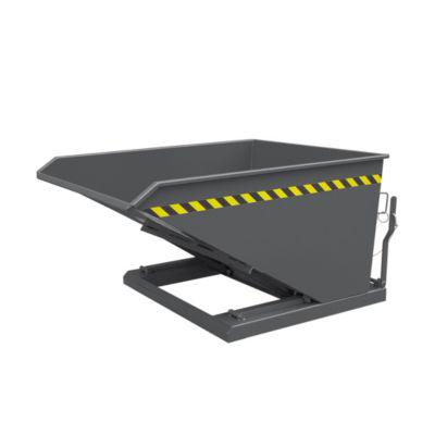 Eichinger-Industrie Kippbehälter, niedrige Bauhöhe, 300 l, bis 1500 kg, Scheren-Kipp-Mechanismus, Stahl, anthrazitgrau RAL 7016