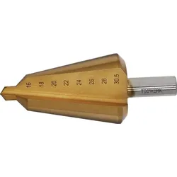 Tecwerk Blechschälbohrer Bohrber.16-30,5mm HSS TiN Gesamt-L.76mm Z.2