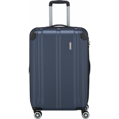 Hartschalen-Trolley TRAVELITE "CITY Reisekoffer Hartschale", Gr. 78 l, blau (marine), ABS, matt, unifarben, Basic, Koffer, mit TSA-Schloss, robustes ABS Reisegepäck