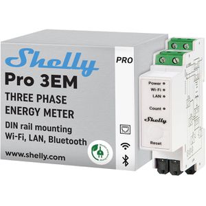 Shelly Stromzähler Pro 3 EM 120A, WLAN, digital, Drehstromzähler, 3-phasig, für Hutschiene