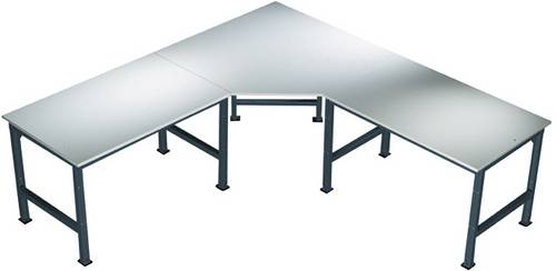 Manuflex AU0049.7016 Fünfeck-Verkettungselement UNIVERSAL mit PVC Dekor-Platte, für Tischtiefe = 800mm Anthrazit