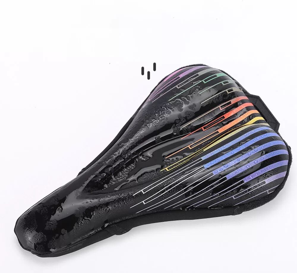 INF Doppelter Komfort Silikon Gel Stoßdämpfender Fahrradsattelbezug (Bunt)
