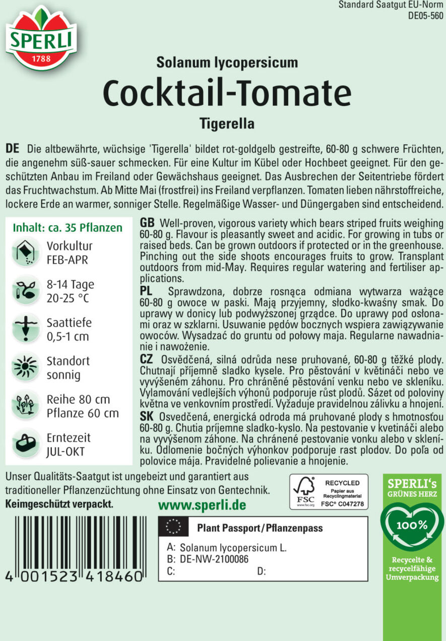 Sperli Cocktail-Tomate Tigerella