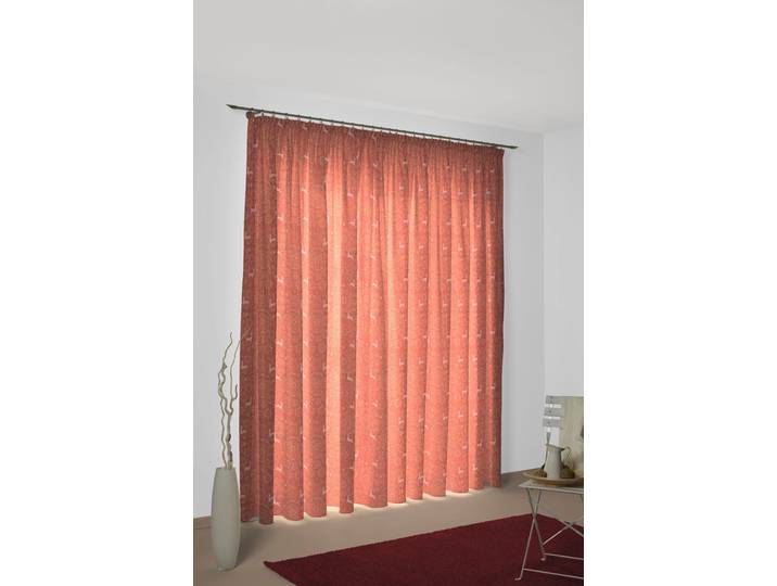 Vorhang WIRTH Swift Gr. 4, rot, B:135cm H:225cm, Jacquard, Baumwolle, Polyacryl, Gardinen, Vorhang