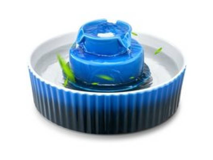 VEVOR Katzenbrunnen, 2,1 L, Keramik-Trinkbrunnen, mit leiser 1,5-W-Pumpe, 360°-Zugangsbereich, mehrschichtiges Filtersystem, Wasserbrunnen für Haustiere, Katzen, Hunde, Blau, φ240x130 mm