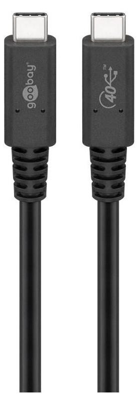 Goobay 61716 Sync & Charge USB-C™-kabel, USB4™ Gen 3x2, 240 W, 0,7 m, zwart - USB-C™ naar USB-C™