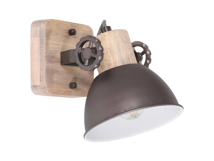 Deckenspots, Anthrazit, Holz, Metall, Eiche, 15x19x17 cm, drehbar, Lampen & Leuchten, Innenbeleuchtung, Spots & Strahler, Deckenspots