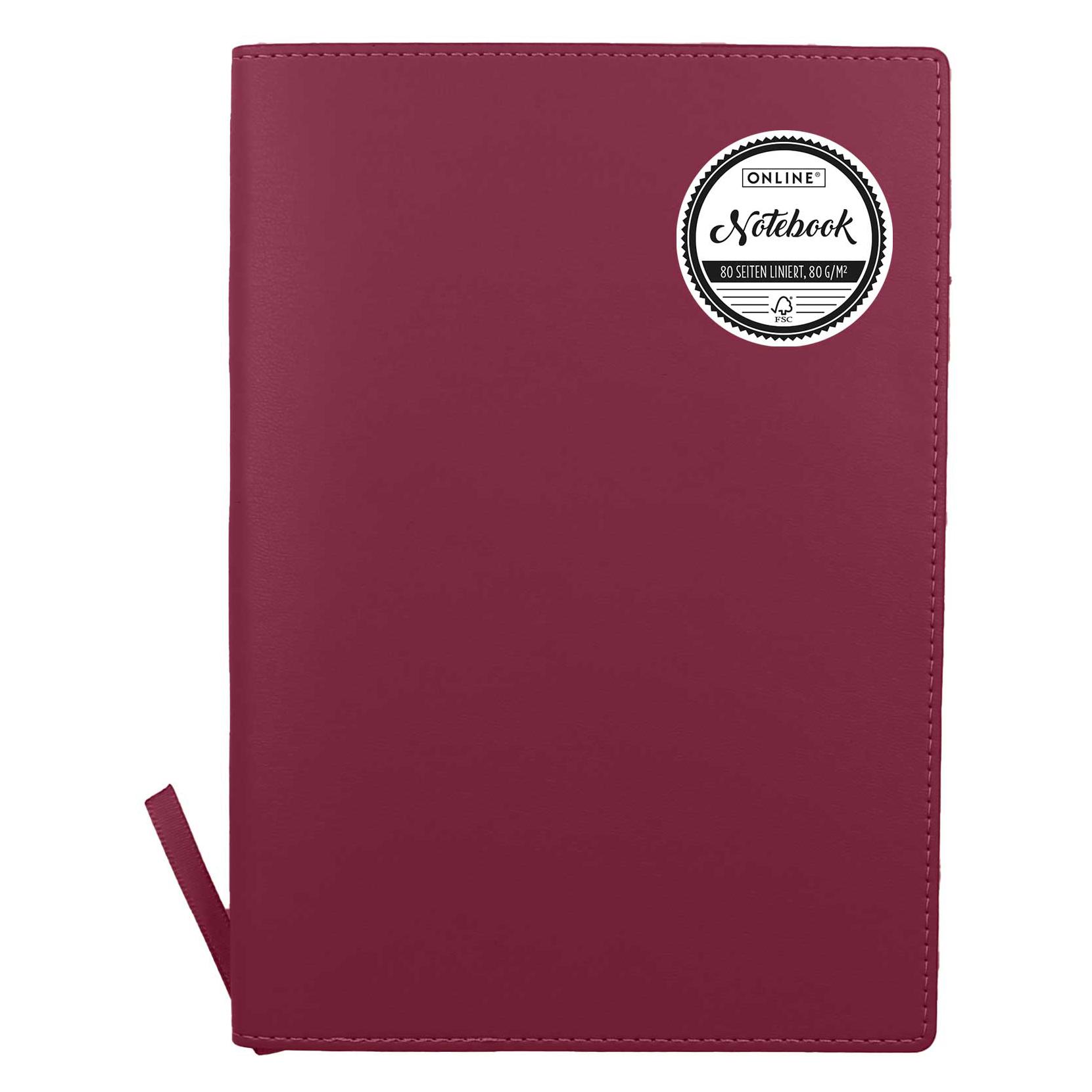 Online Notizbuch Soft Cover wild berry (A5, Liniert, Weicher Einband) (16002)