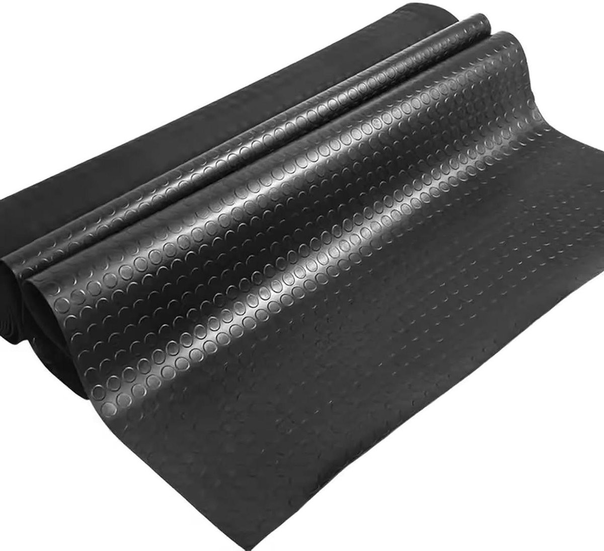 Zwarte rubberen vloerrol voor garagebescherming, 3 mm dik, B: 60 cm, L: 210 cm
