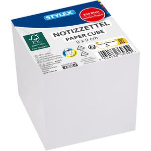Stylex Zettelklotz 76930, lose, 850 Blatt, weiß, 9 x 9 cm