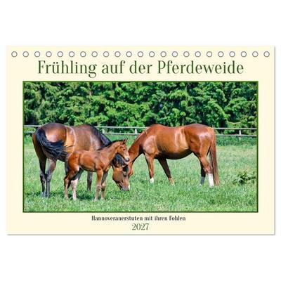 Frühling auf der Pferdeweide (Tischkalender 2027 DIN A5 quer), CALVENDO Monatskalender