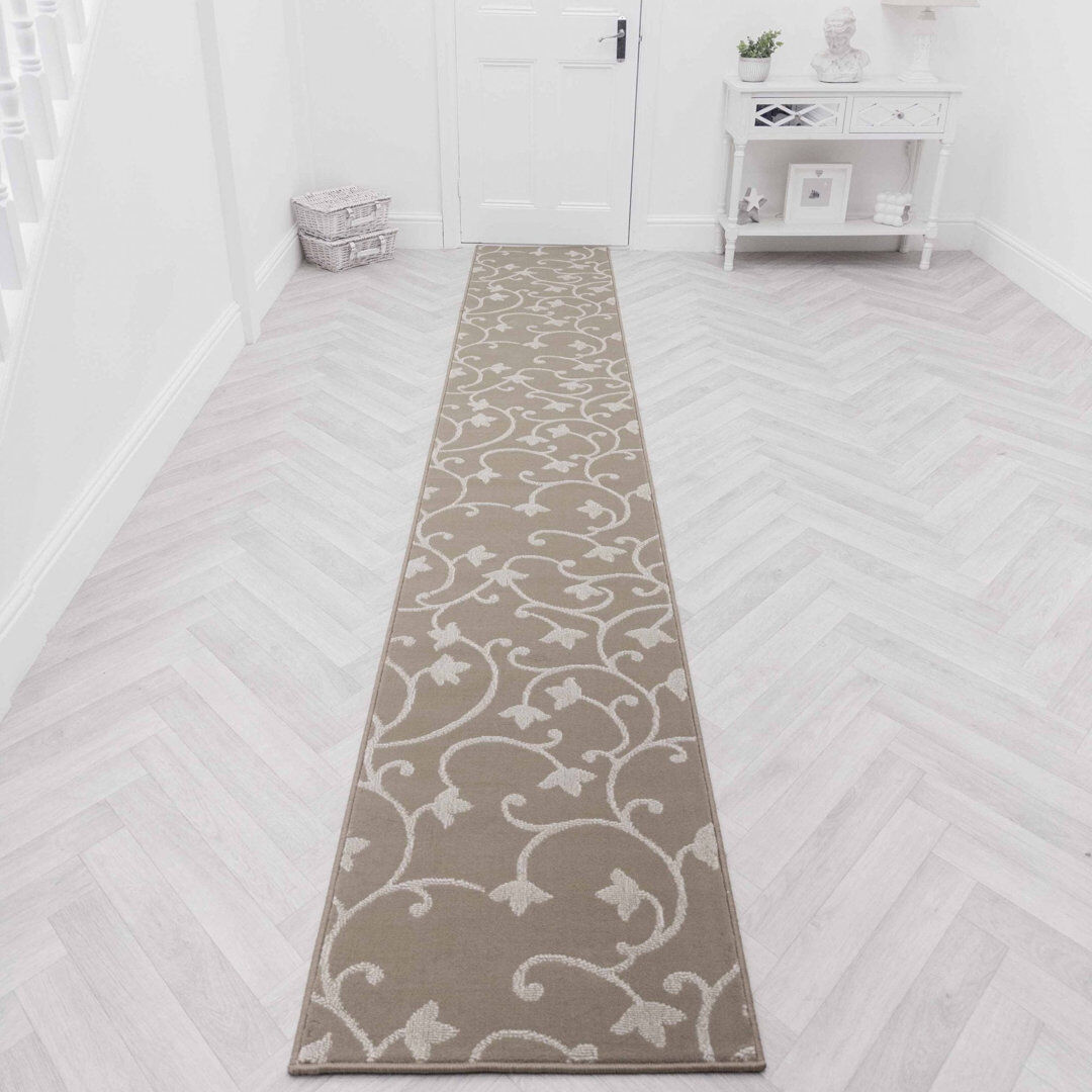 Lark Manor Runner Floral Area Rug Beige Runner 60 x 300 cm