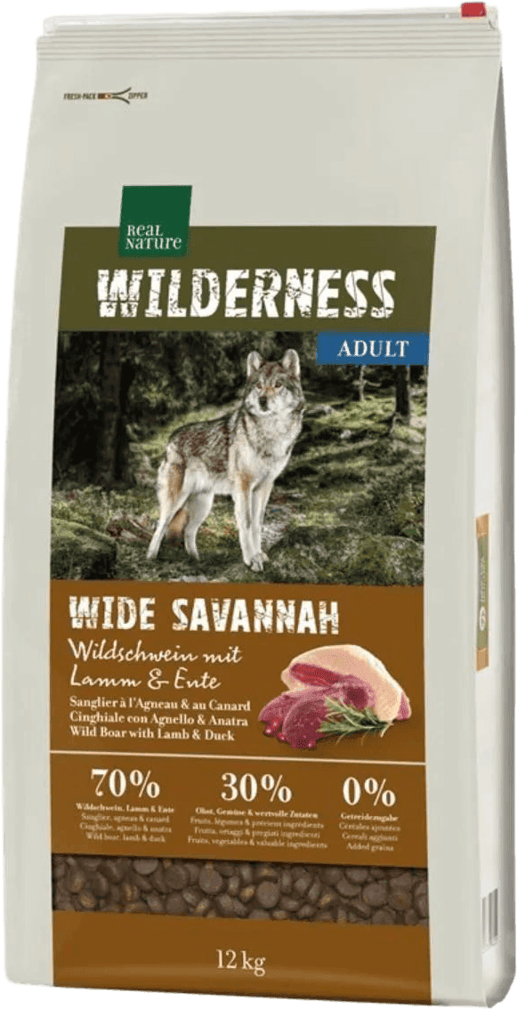Kit Multigusto 2x12KG Real Nature Wilderness Dog Fresh Water + Wide Savannah MIX MULTIGUSTO