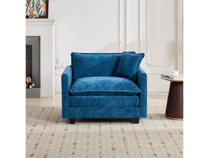 Fauteuil Salon - Fauteuil nuage modulable - Tissu chenille - Confort moelleux - Design ergonomique