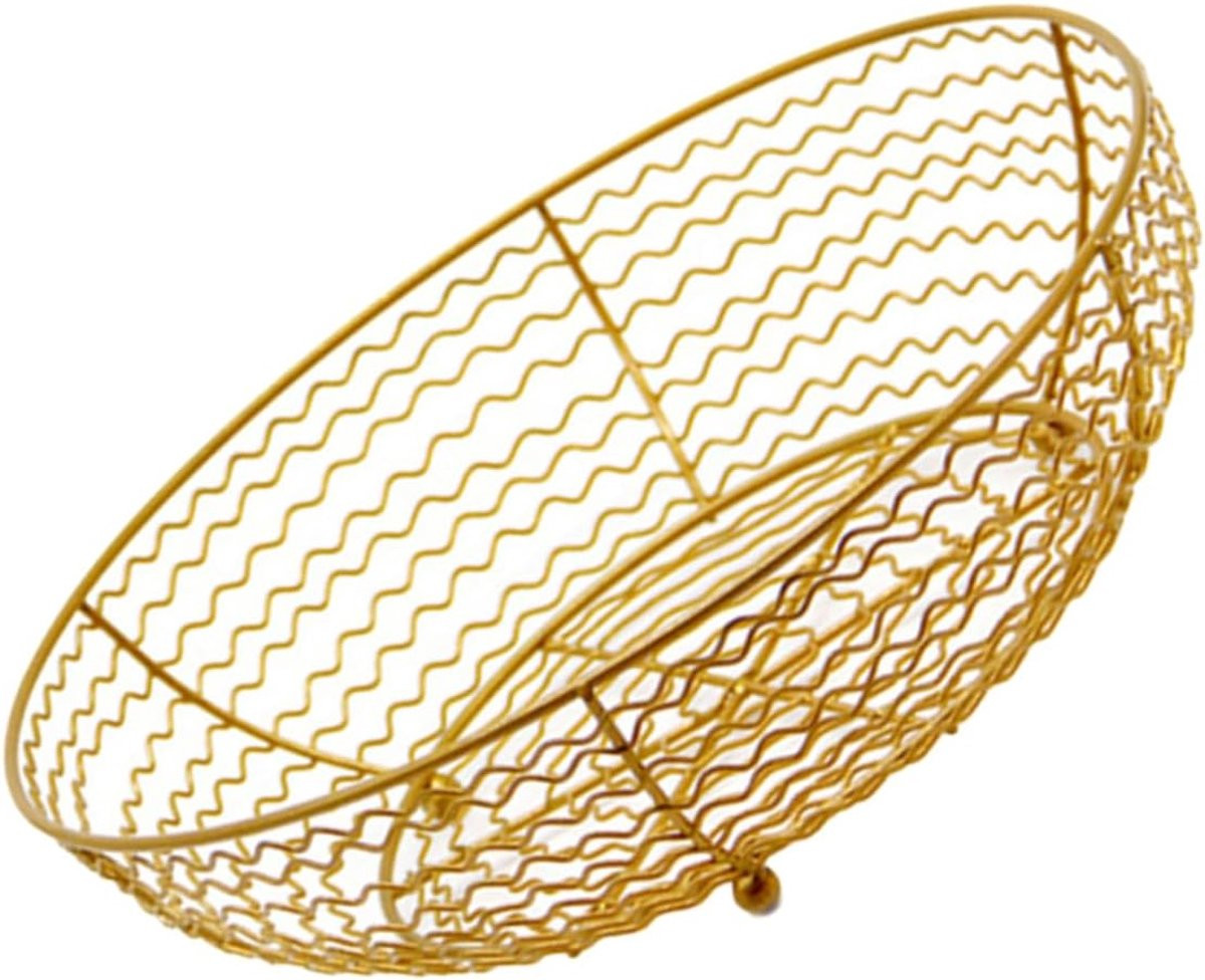 Fruitmand Metaal Draadmand Keuken Goud - Diameter: 25 cm