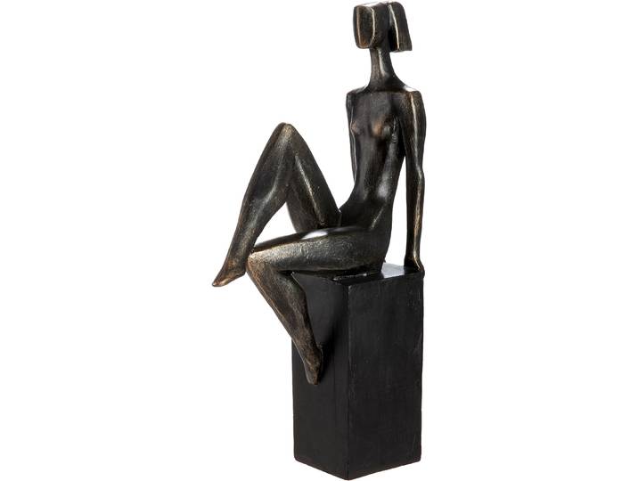 Skulptur GILDE Skulptur Frau Eleganz bronzefarben , schwarz (bronzefarben, schwarz), B:8cm H:39cm T:22cm, Kunstharz, Dekofiguren, Skulptur, Anmut graziös dekorativ Wohnambiente Geschenkidee