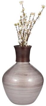 Sagebrook Home Blush Glass Swirled Round Vase