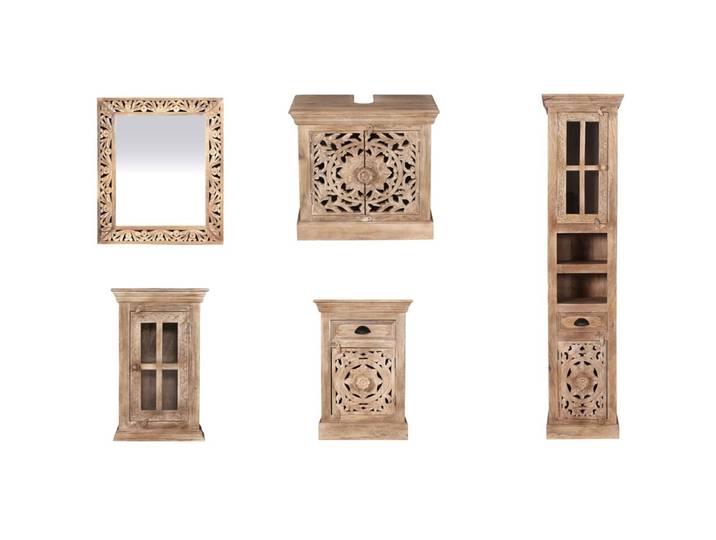 Badezimmer-Set Loreno natur Mango B 44 T 35 H 188 cm