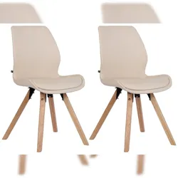 Proregal CHEFGASTRO 2er-Set Esszimmerstuhl MALIBU Kunstleder HxBxT 87,5x49x58cm Creme Küchenstuhl