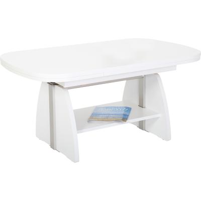 Couchtisch HELA "Fabian", weiß, B:108cm H:53cm T:68cm, Tische, Couchtisch, mit Funktion, ausziehbar und höhenverstellbar