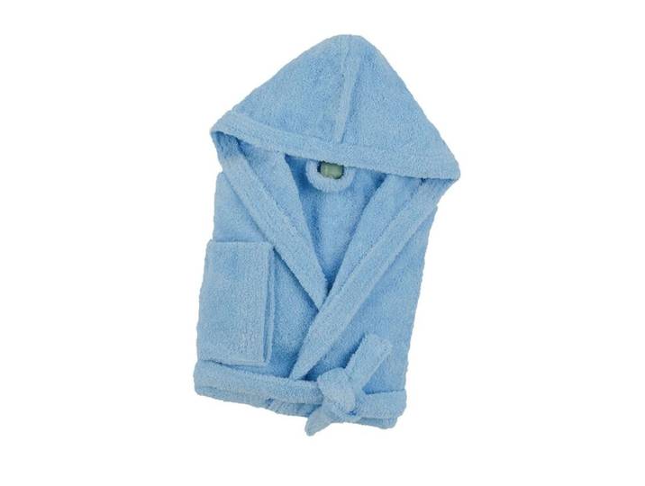 Peignoir adulte cocooning en coton bleu ciel l