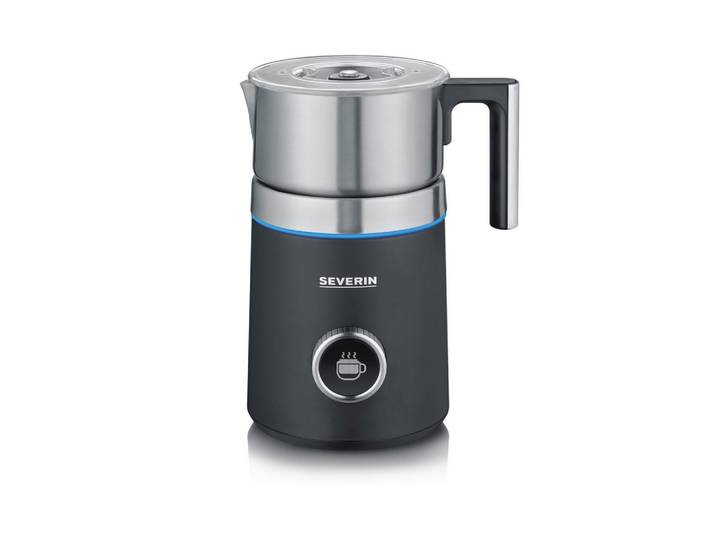 Milchschäumer, Schwarz, Edelstahl, Metall, Kunststoff, 700 ml, 19.5x25x15.5 cm, abgedecktes Heizelement, automatische Abschaltung, verschiedene Temperaturstufen, Kochen, Küchenhelfer, Sonstige Küchenhelfer