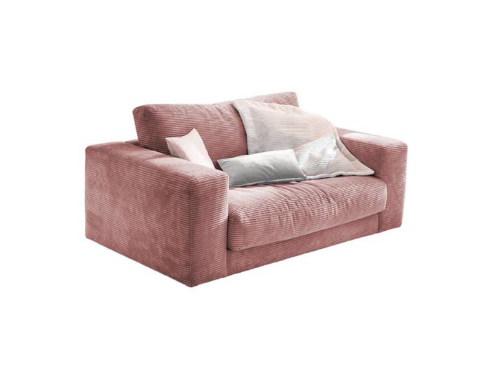 Kawola Loveseat Madeline Pink Cord, Rosa, Kunststoff, Füllung: Komfortschaum, 170x86x127 cm, Wohnzimmer, Sessel