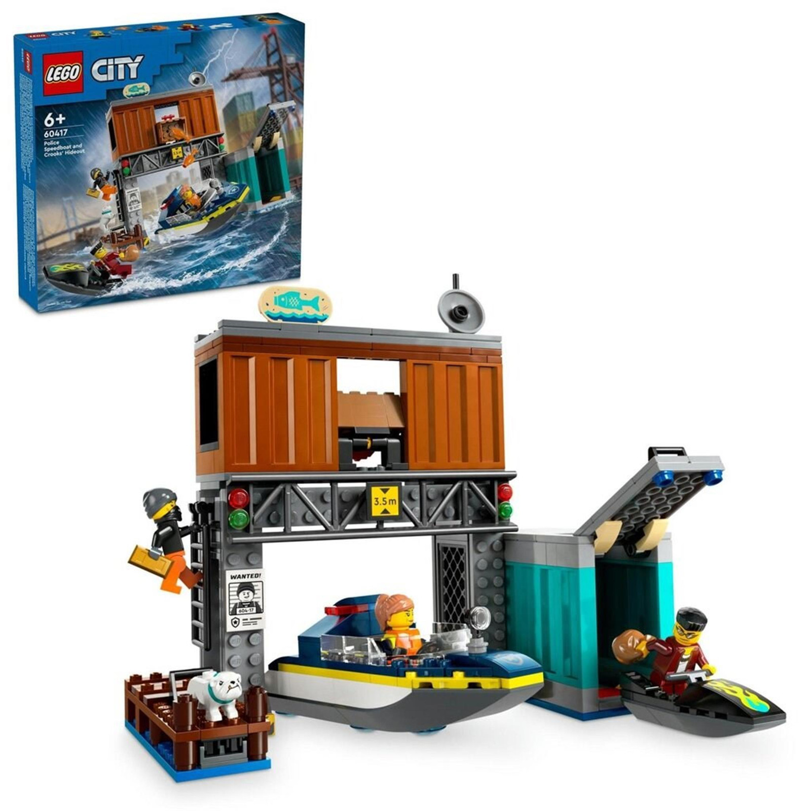 Lego Politieboot met schuilplaats voor criminelen