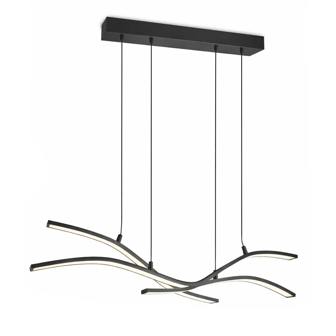 TRIO Select Hanglamp Spider e.move L 130 cm zwart met LED