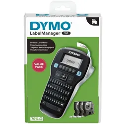 Dymo Labelmanager »LM 160« Starter-Set Beschriftungsgerät inkl. 3 Beschriftungsbänder schwarz, 11.8x4.9x20.3 cm