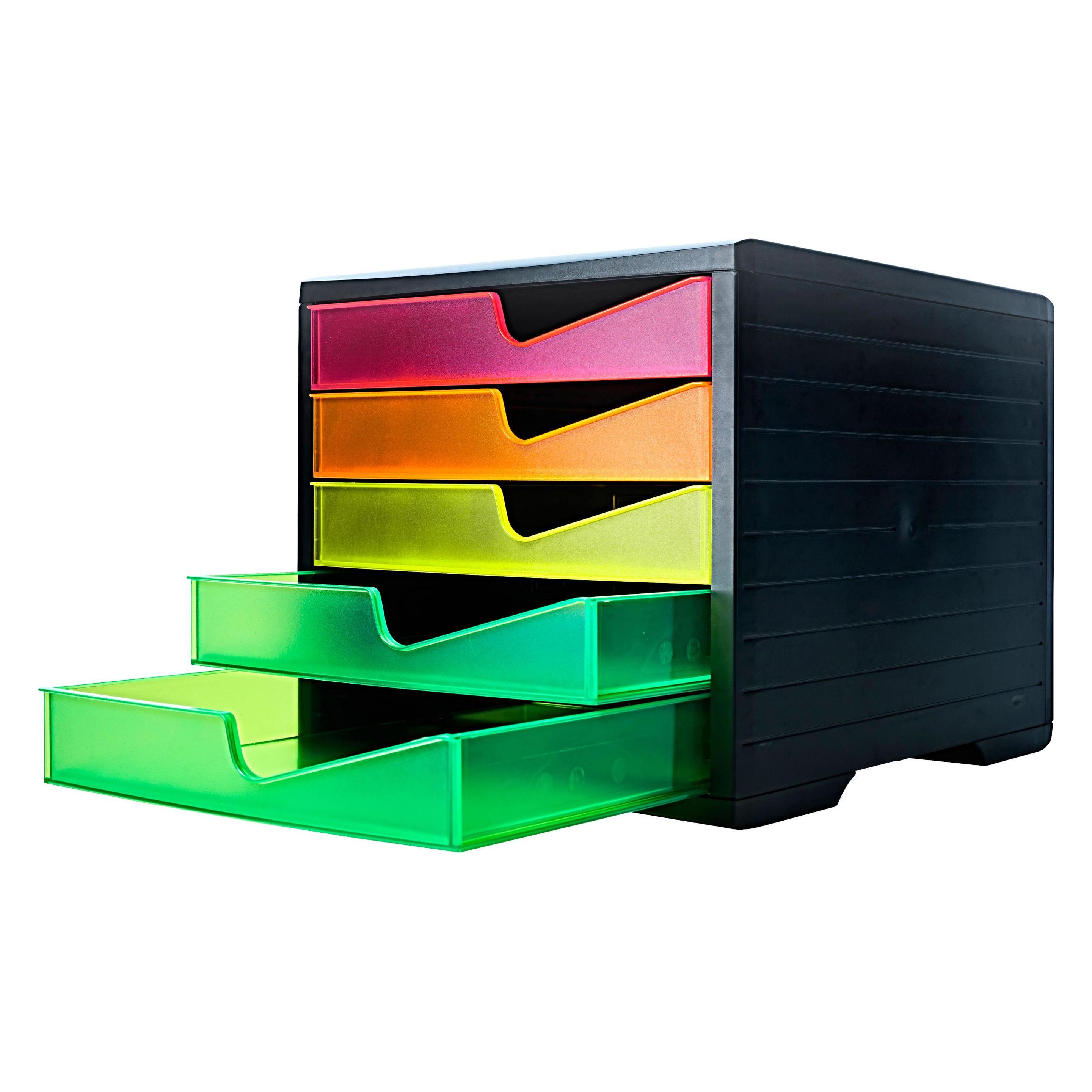 Styro Schubladenbox styroswingbox NEONline neon multi-color DIN C4 mit 5 Schubladen (C4) (275-8430.2691)