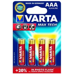Varta Batterien Max Tech AAA (4 Stk., AAA), Batterien + Akkus