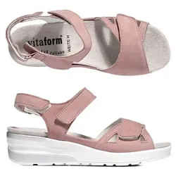 VITAFORM Sandalette Nubukleder Klettriemen Keilsohle